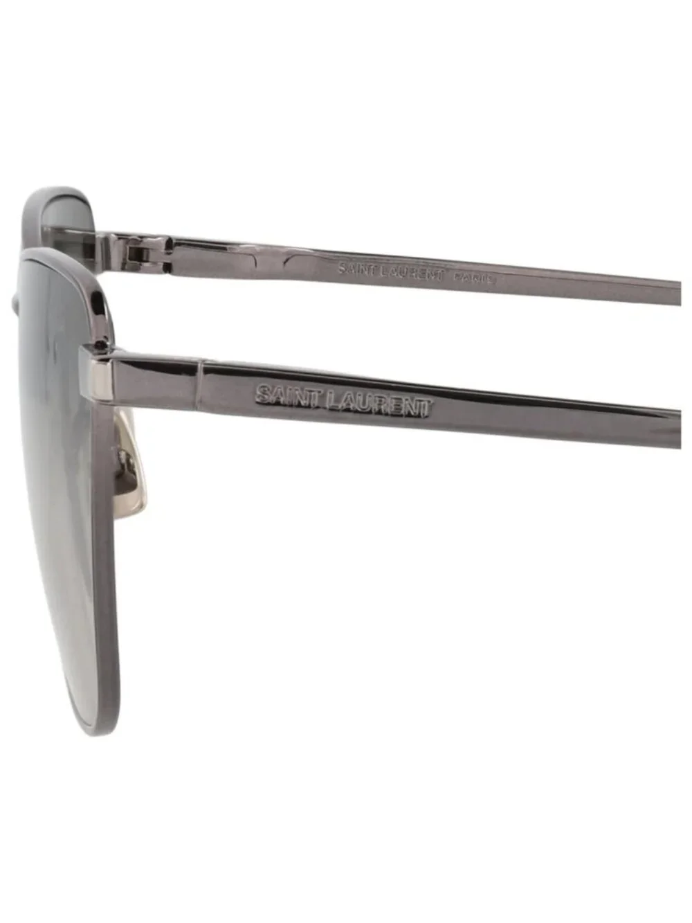 New Saint Laurent Women's Sunglasses Cat Eye Metal Frame Ruthenium Ruthenium
